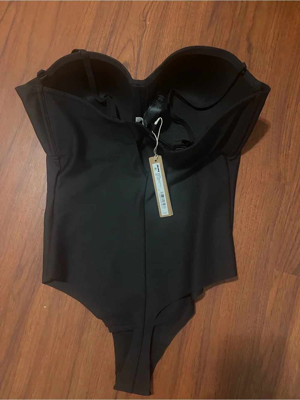 SKIMS Black Strapless Sweetheart One-Piece Swimsuit